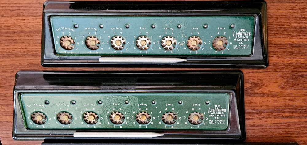 The Lightning Adding Machine -  Vintage Mechanical Calculator 1947(only 2 left )