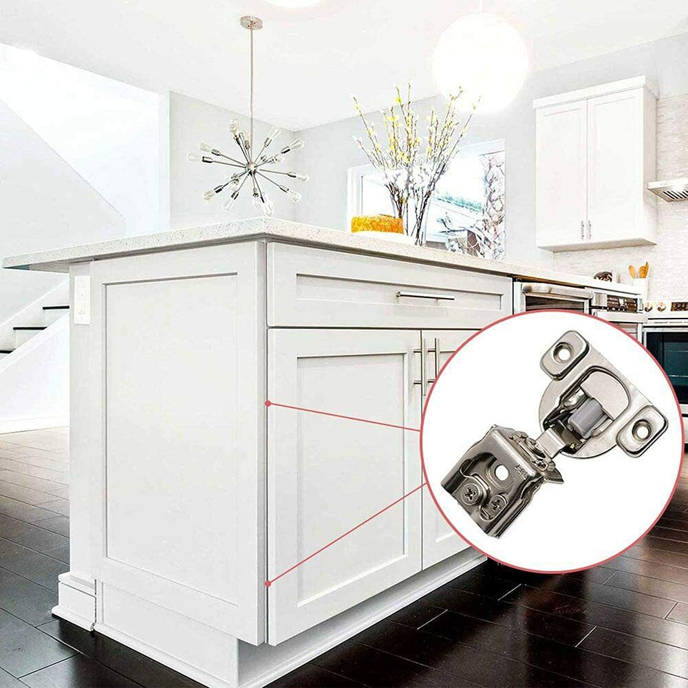 4 Pack 1/2" Overlay Soft Close Face Frame 105° Compact Cabinet Hinge Handware