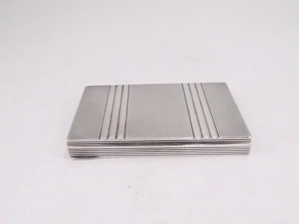 BEAUTIFUL RECTANGULAR CIGARETTE BOX SOLID SILVER VERMEIL ORIGIN FRANCE