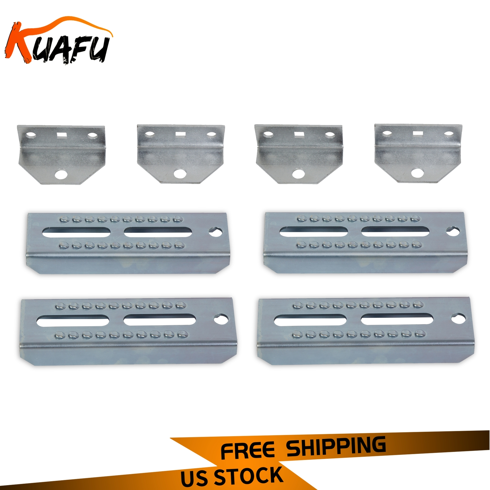 4PCS 8" Galvanized Swivel Top Bunk Bracket Kit for 2x4 Boat Trailer Crossmember