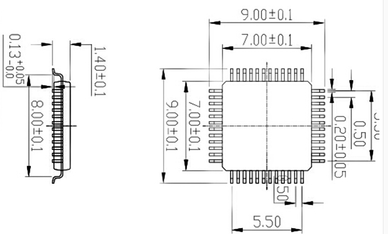 QFP48 TO DIP48 IC Test Socket Programming Adapter for QFP48/TQFP48/FQFP48/PQFP48