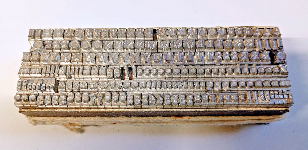 14 point BASKERVILLE Upper & Lower case / Uppercase letterpress printing type