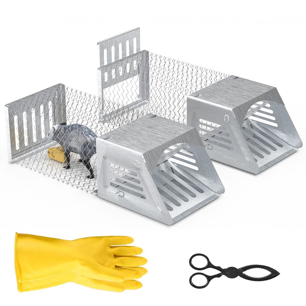 2Pcs Humane Mouse Trap Cage No Assembly Need Automatic Continuous Rat Trap