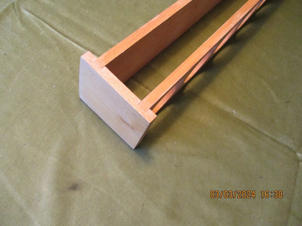 -VINTAGE BEECH WOOD BOTTLE RACK