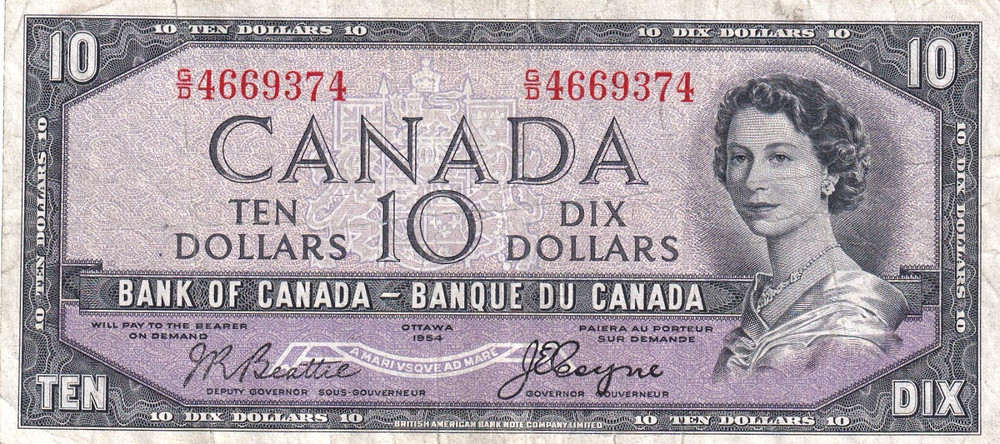 Canada $10 1954 "Devils Face" Pick# 69b