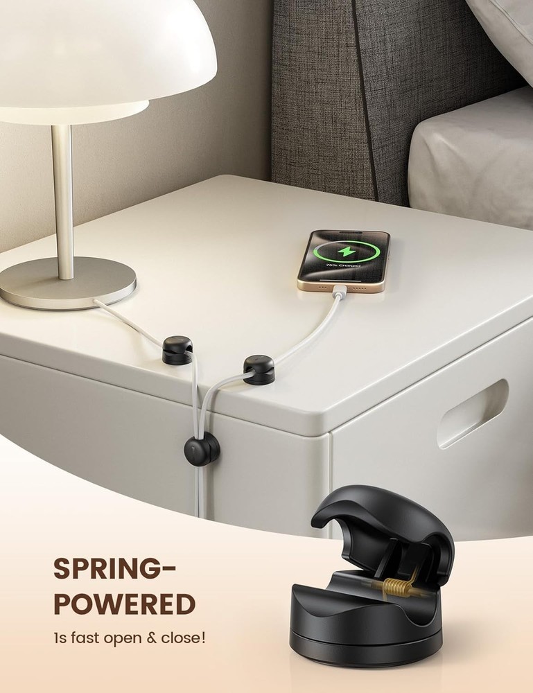 6-Pack Cord Organizers with Spring Lock – Keep Cables Neatly Managed