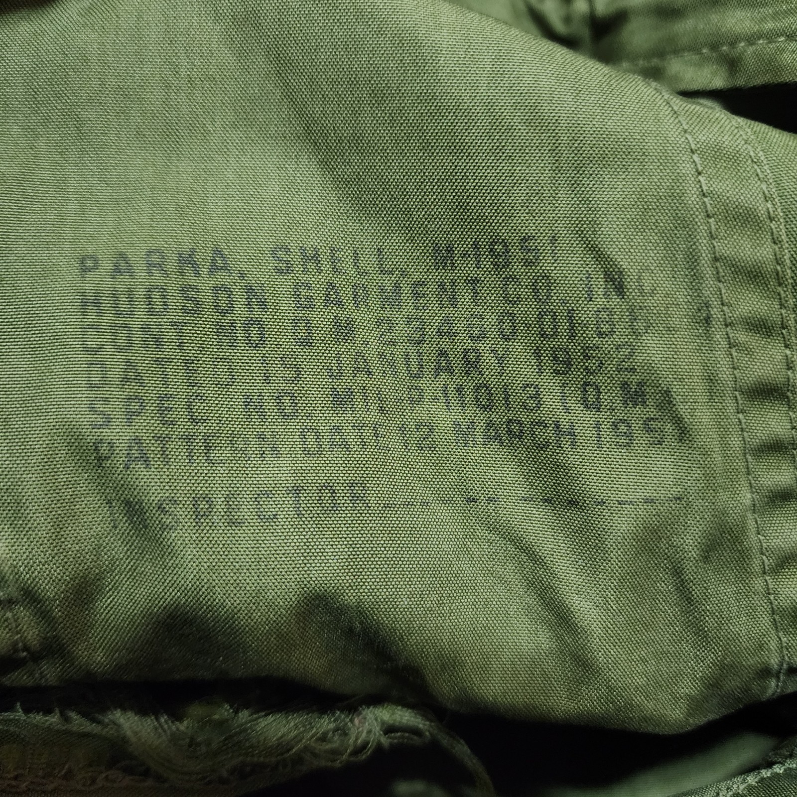 Vtg US Army M-1951 Fishtail Parka Shell Hudson Garment Co 1952 Korean War M51