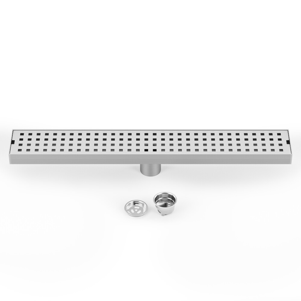 Invisible Linear Shower Floor Drain Square Rectangular Bathroom Stainless Steel