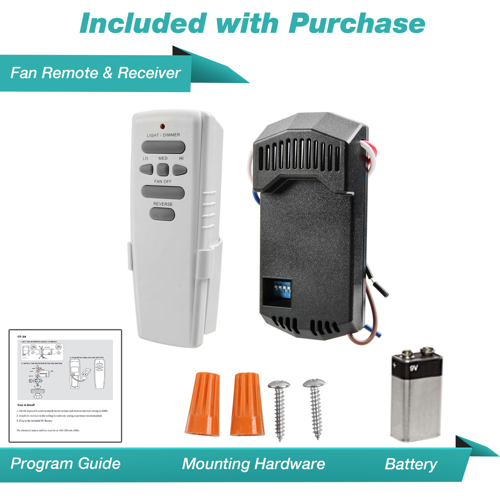 FAN-HD Ceiling Fan Remote Control Replacement for Harbor Breeze Hampton Bay