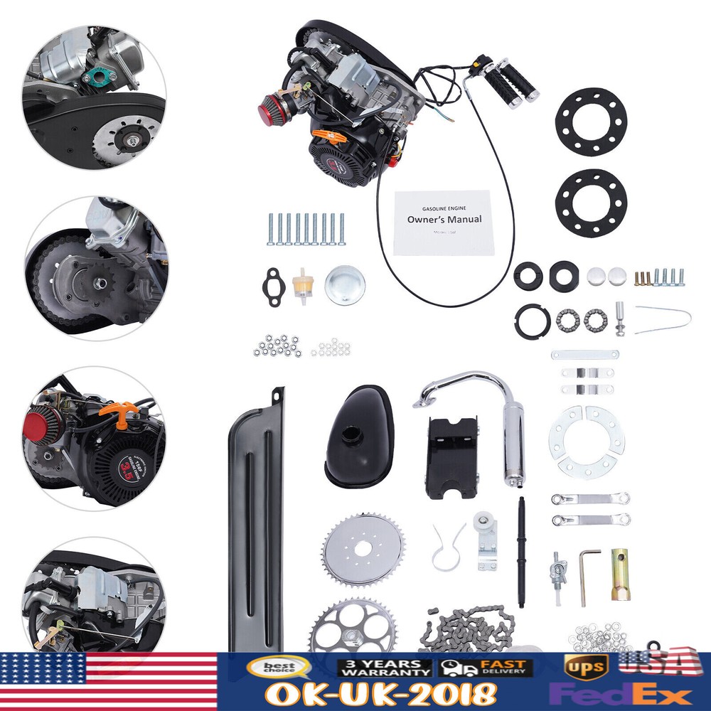 100cc 4 stroke Bicycle Engine Kit Set Gas Motorized Motor Bike Modified Engine