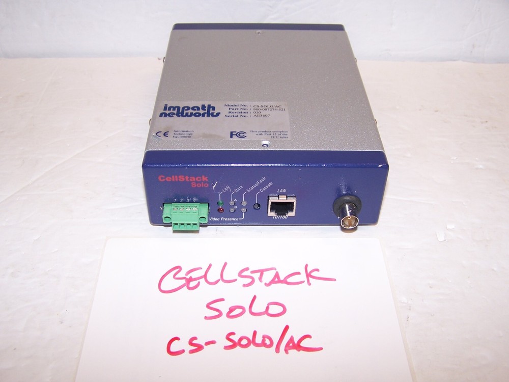 CellStack Solo CS-Solo AC Video Decoder Networking Unit A/V Network