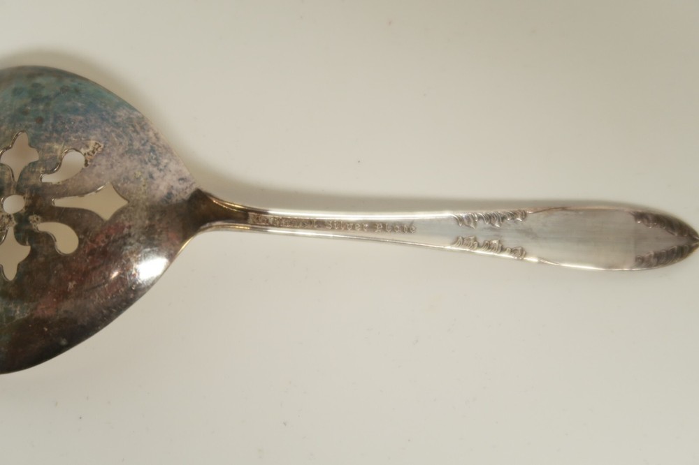 VTG Diner Salad Spoon National Silver Plate 4.5" Long Ornate