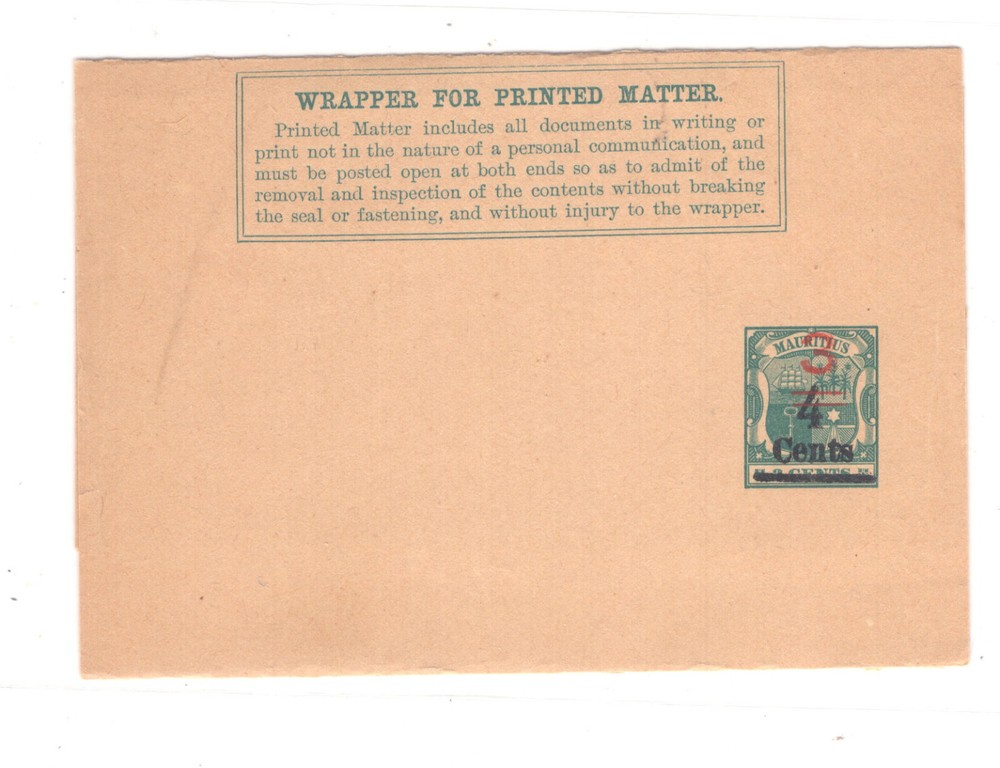 Mauritius  wrapper  revalued   unused
