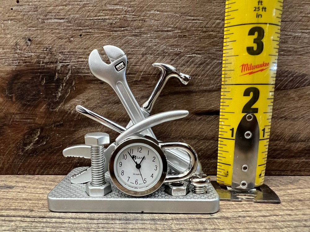 Tools Metal Desk Clock 3" x 3"