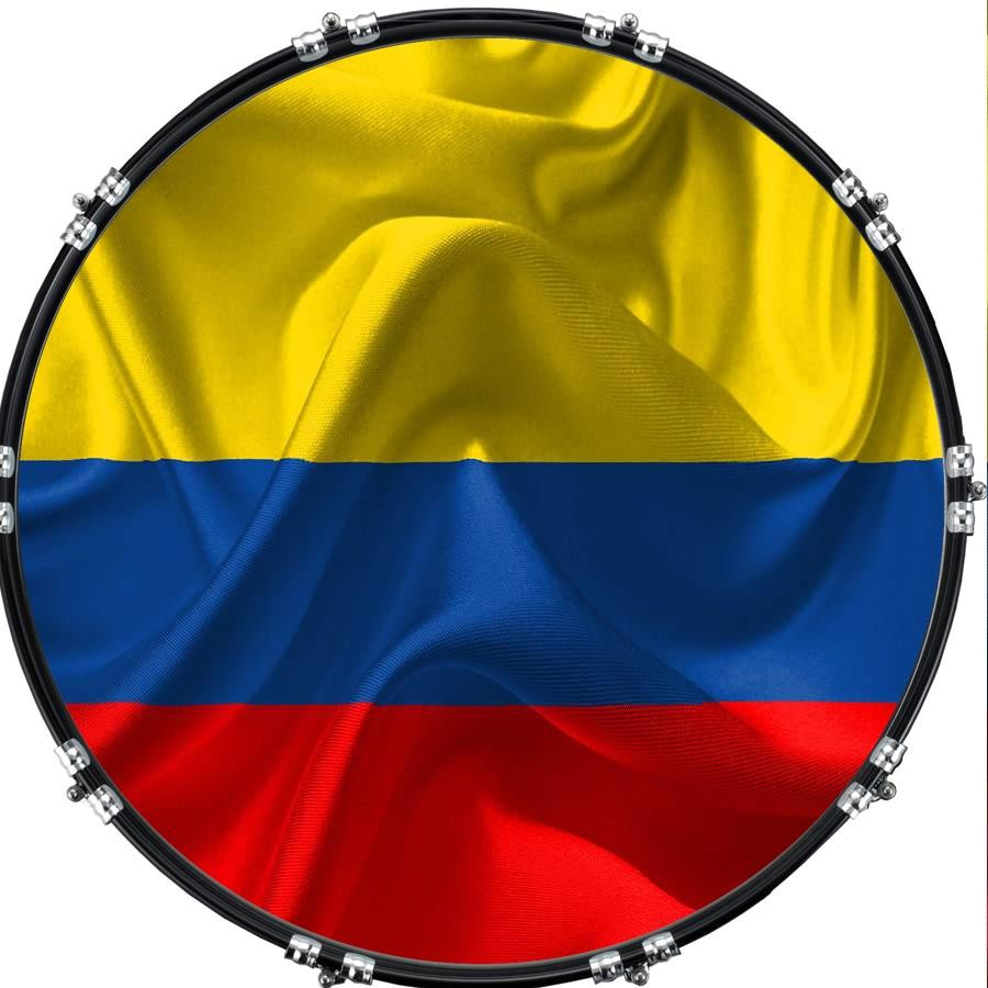 20" Custom Bass Kick Drum Front Head Graphical Flag Columbia