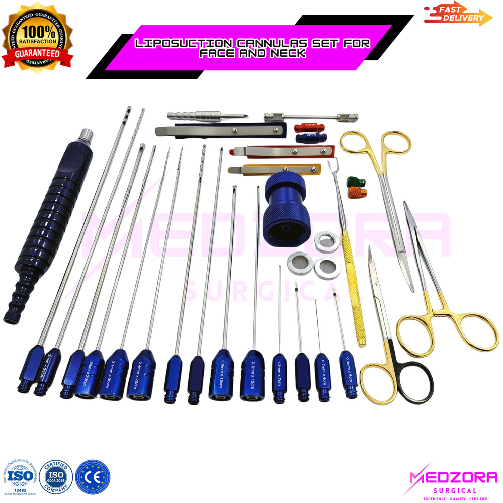 Liposuction Complete Cannulas Set/Kit for Face and Neck