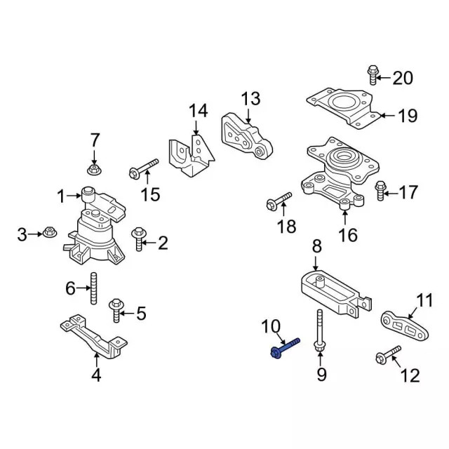 Genuine Ford Engine Mount Support Bracket Bolt W709906-S439