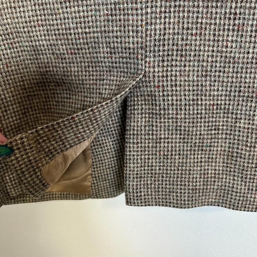 Alexandre Harris Tweed Blazer Mens 44R Brown Houndstooth Wool Jacket England