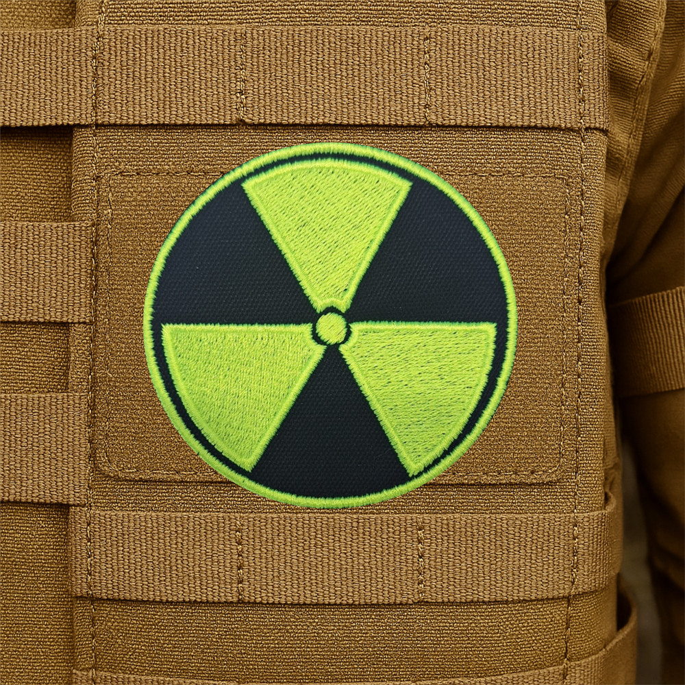 Radioactive Nuclear Embroidered Morale Patch - 3.5 Inch, Hook & Loop Back