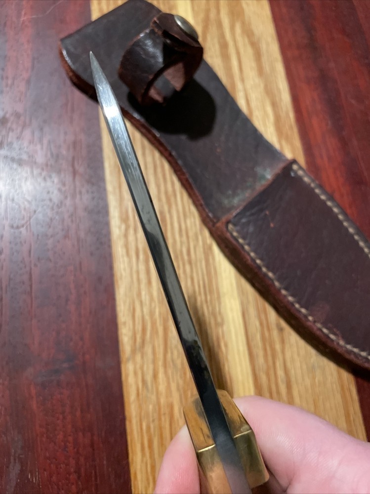 Custom Handmade MARCOU Knife Numbered Orig Sheath Drop Point