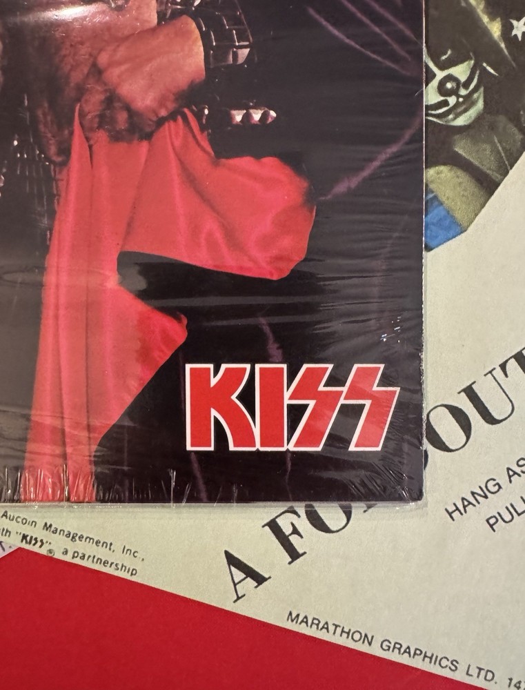 KISS ✨ RARE 1978 AUCOIN MARATHON GRAPHICS FOLD OUT SUPERPOSTER ✨ STILL SEALED! ✨