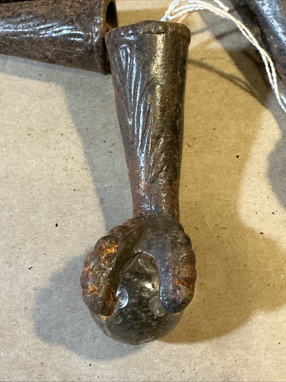 Set Of 4 Antique Cast Iron Glass Ball Table Feet Claw Feet As Is INV-AD60