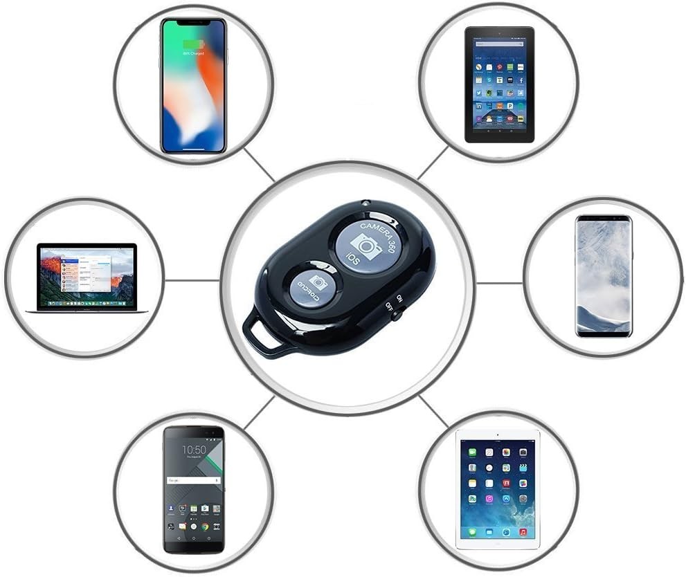 5 Pcs Bluetooth Shutter Remote Selfie Control Button Tripod iPhone Camera Phone