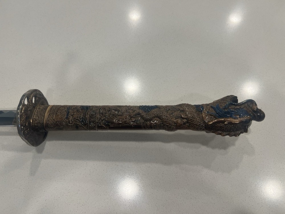 Ornate Dragon Handle Samurai Sword
