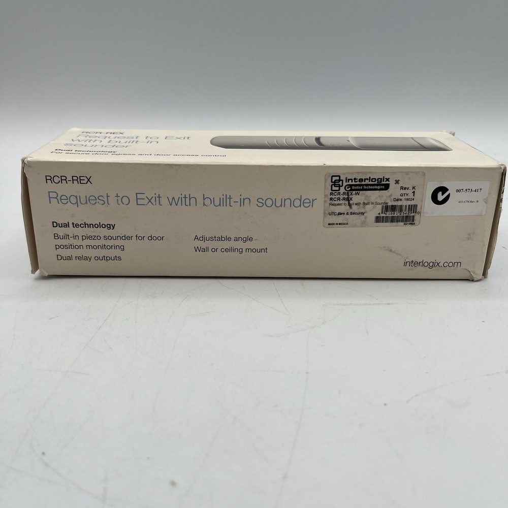 NEW!! Interlogix GE Security Request to Exit Sounder Dual Technology - RCR-REX-W