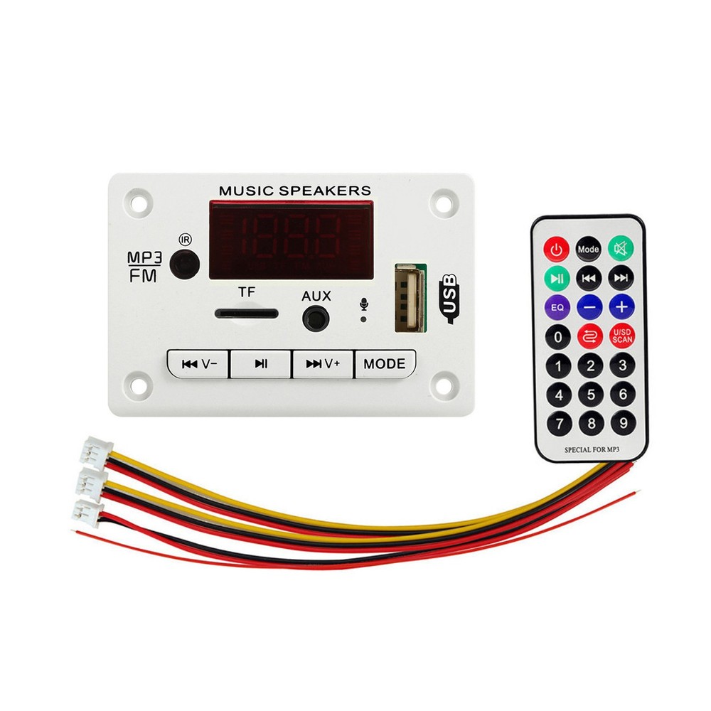 12V Bluetooth 5.0 USB AUX TF FM Car Audio Digital Decoder Board Module Handsfree