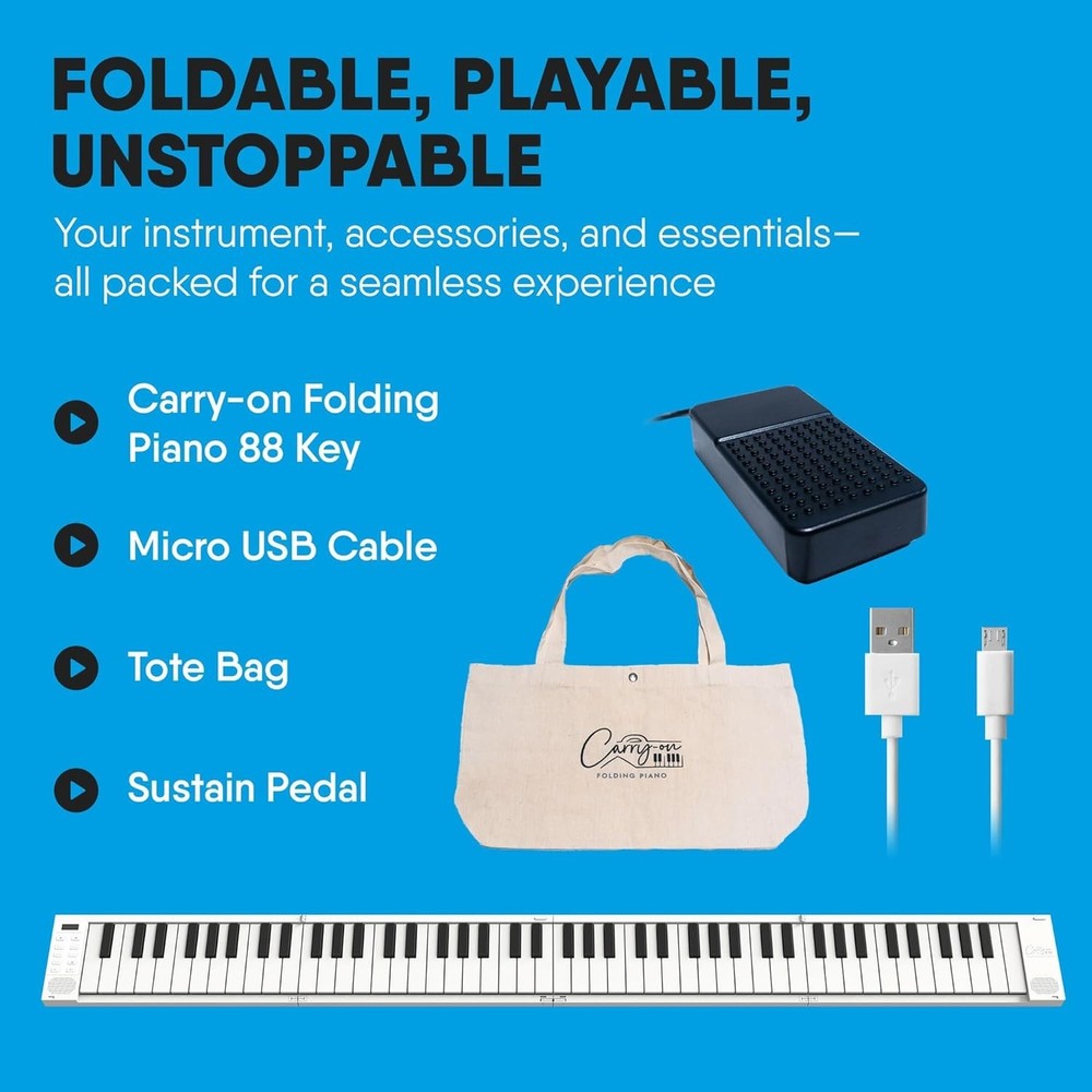 USB MIDI Controller - Portable 88-Key Folding Digital Piano