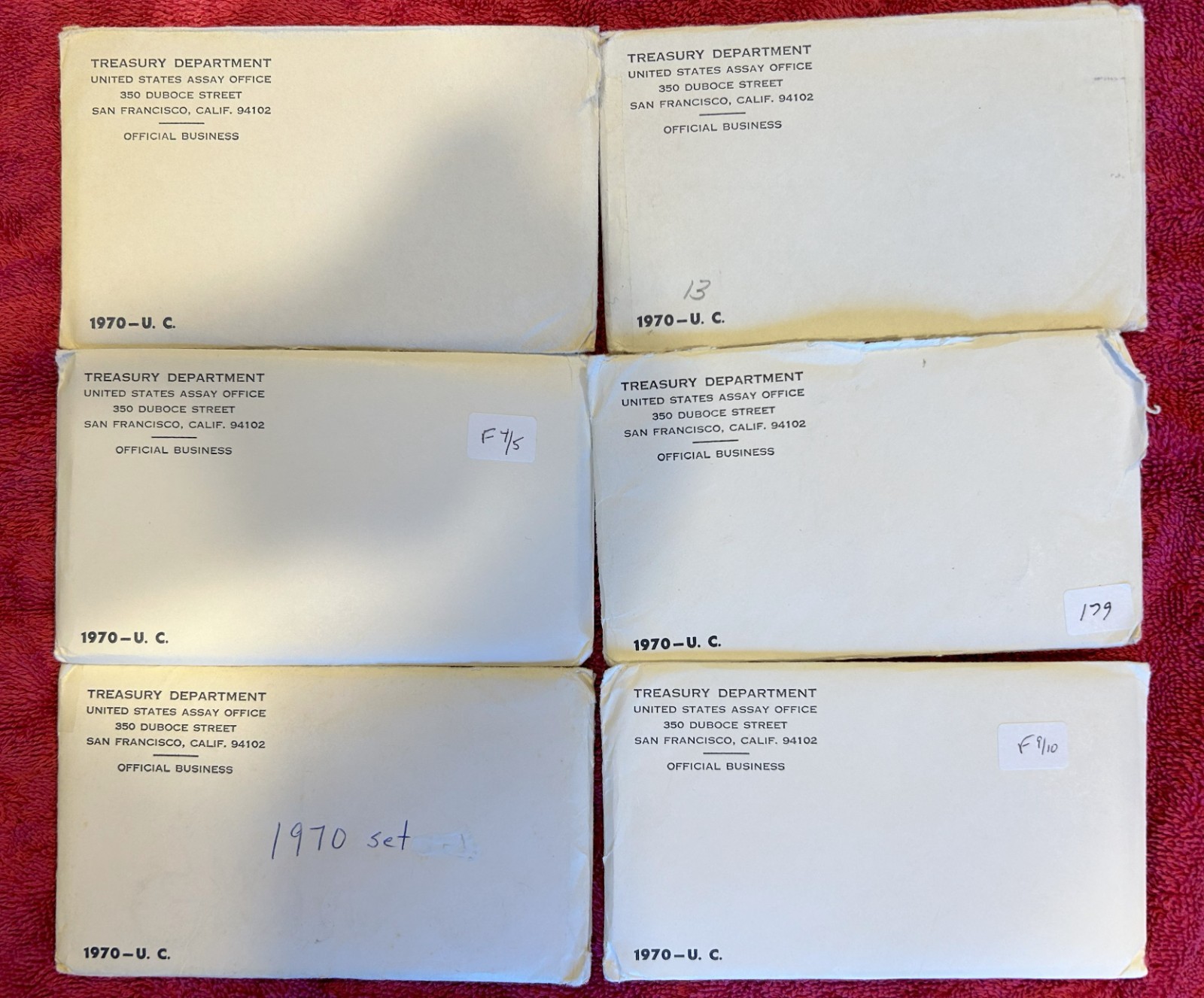 1970 Partial US Uncirculated Mint Sets (6)