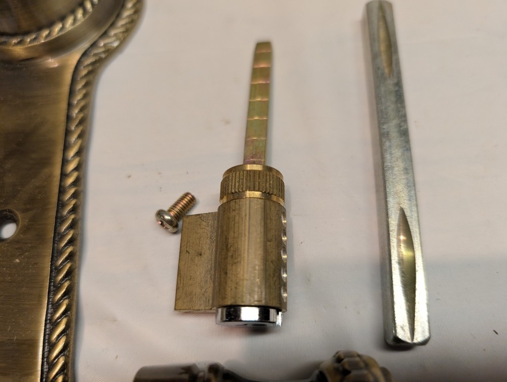 WI Barn NIB Solid Antique Brass Mortise Lock Set Narrow Backset Locks Entry