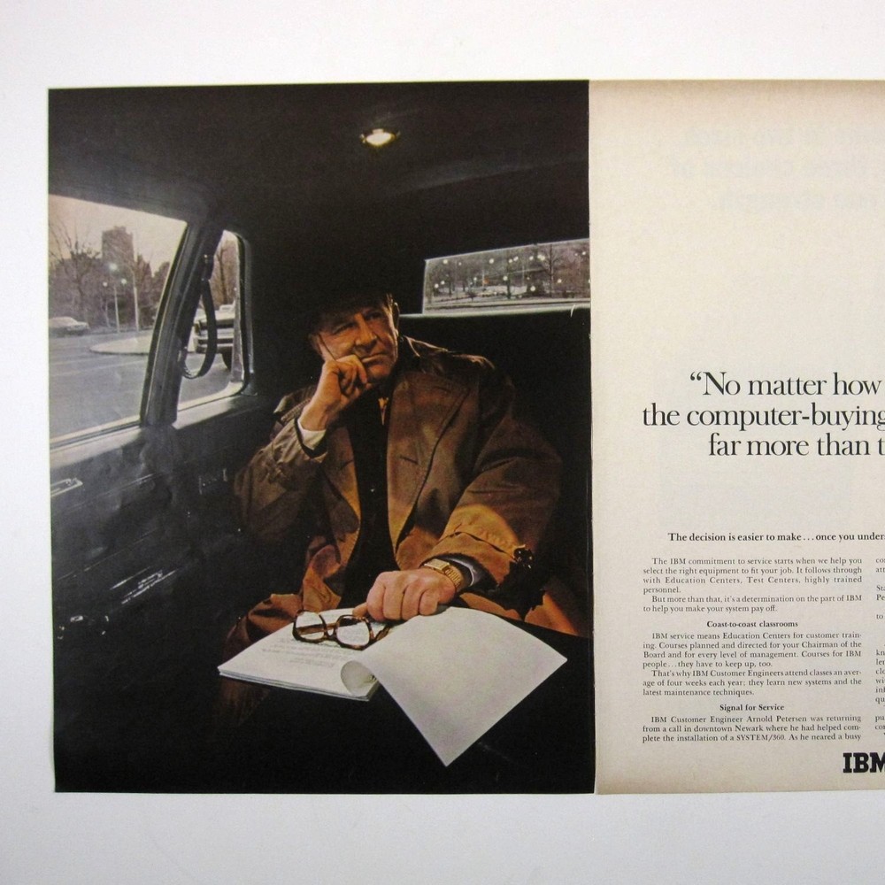 Print Ad IBM Commitment Computer Buying 2 Page Far Beyond Machine 1960s