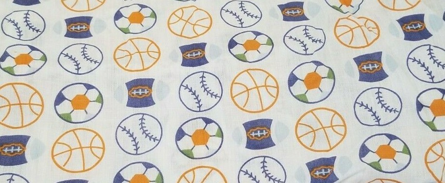 2 Summersault Blue Sports Fitted Crib Sheets NIP
