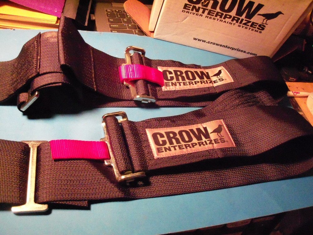 NEW CROW AUTO RACING DRIVER RESTRAINT RED TAB BELT  OEM