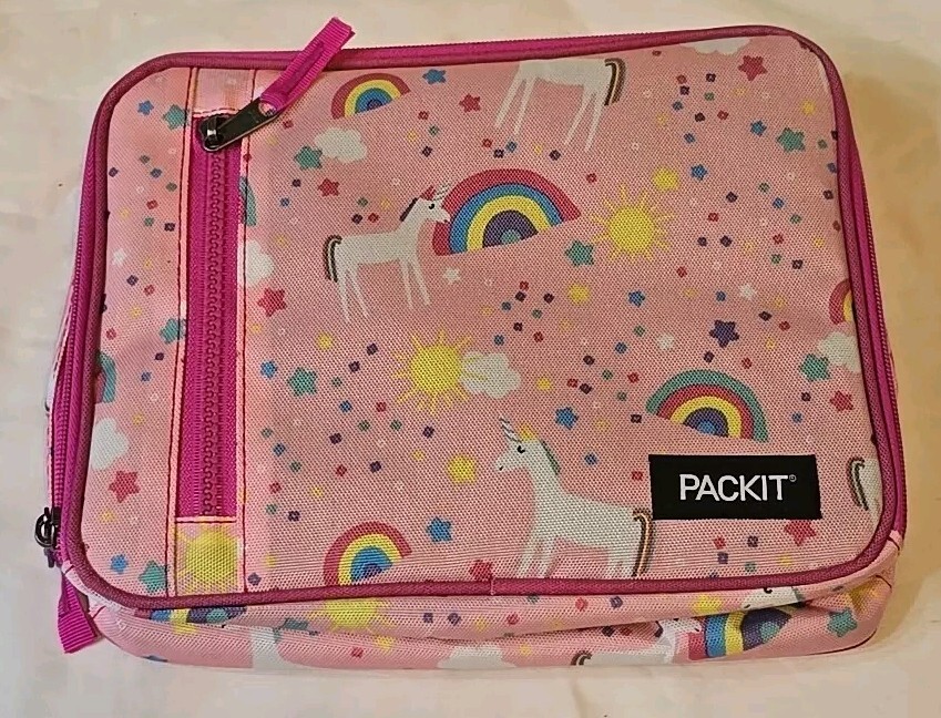 Freezable Lunch Bag, Built w/ Ecofreeze Technology, Foldable Reusable, Unicorns