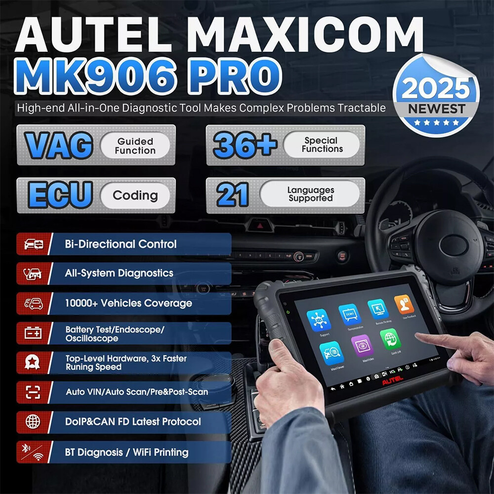 2025 New Autel MaxiCom MK906 Pro MS906 PRO Coding Full System Diagnostic Scanner
