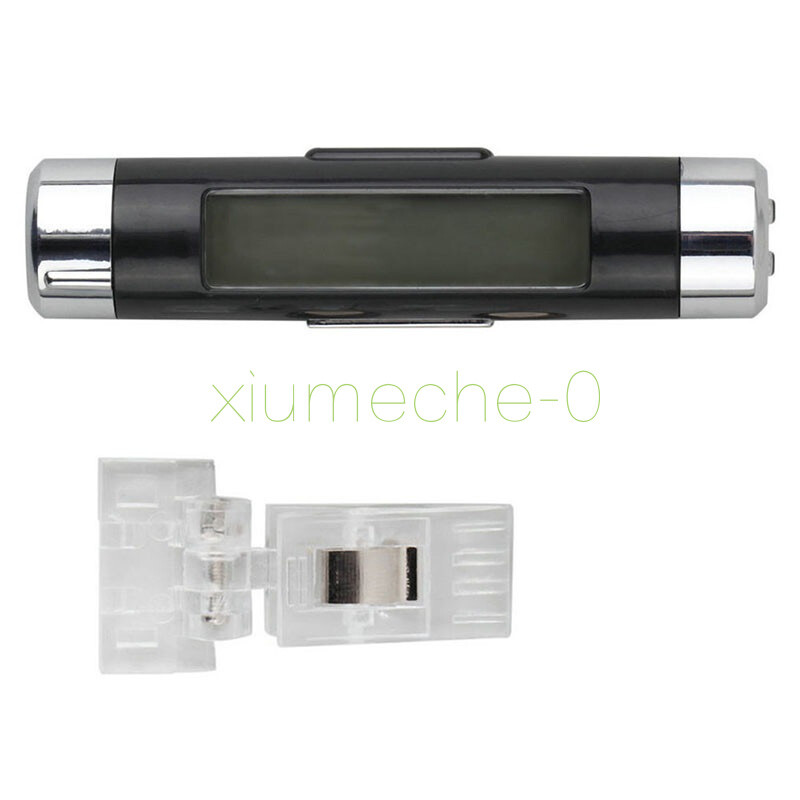 2in1 Digital LED Car Clock Thermometer Temperature LCD Backlight Without Battery