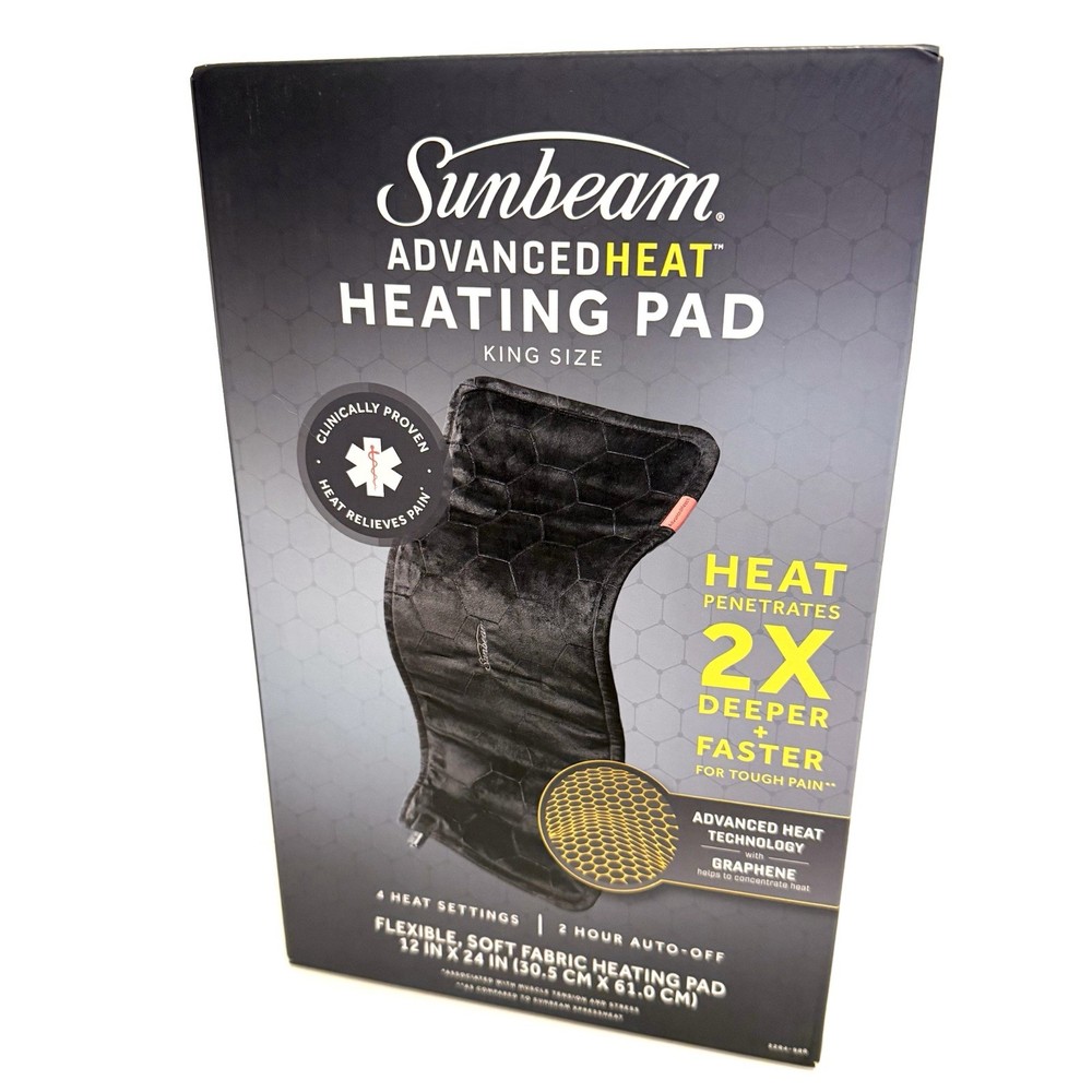 NEW Sunbeam Advanced Heating Pad with Auto Shut King Size