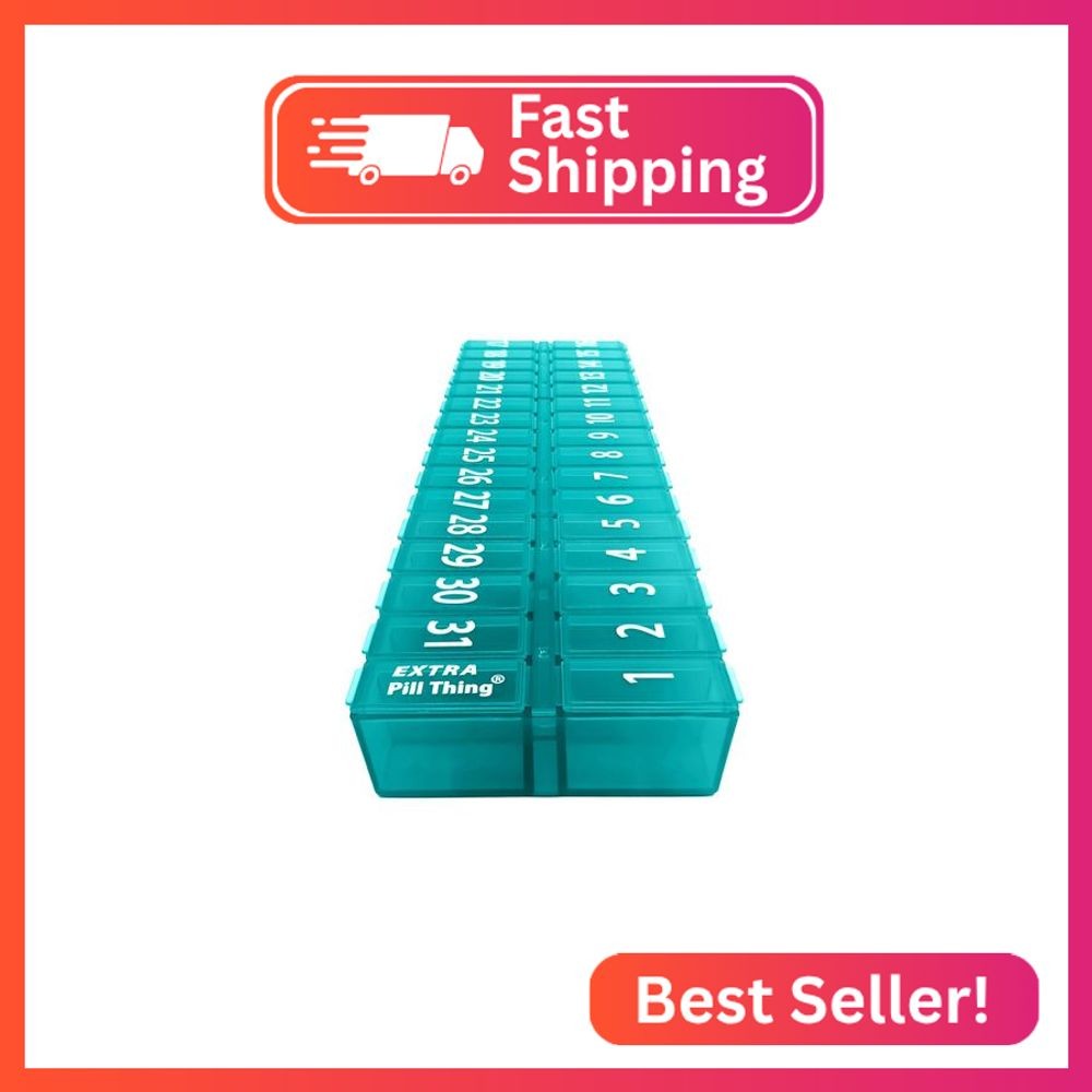Once-a Day Monthly Pill Organizer Removable Lid for Easy Loading - Large Compart