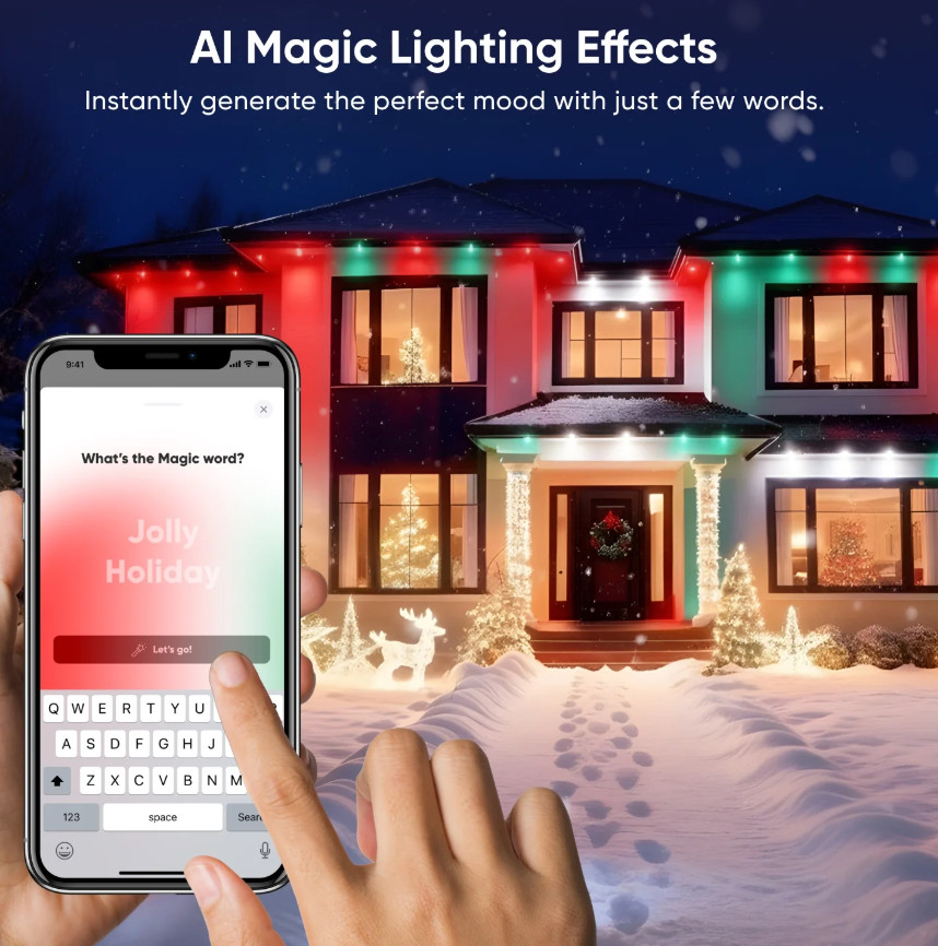 Nanoleaf Smart Multicolor Permanent Outdoor Lights Starter Kit 16.6 FT