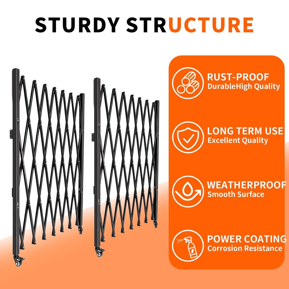 Double Folding Security Gate for Entry Security, Garage, Warehouse & Pool