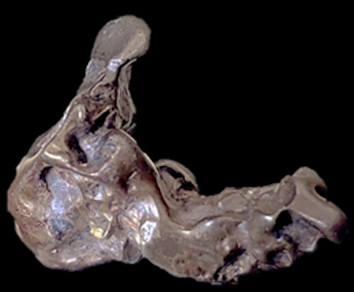 Golden Pallasite Meteorite ~ Nicely Sculptured ~ Two Holes ~ 2.016 grams