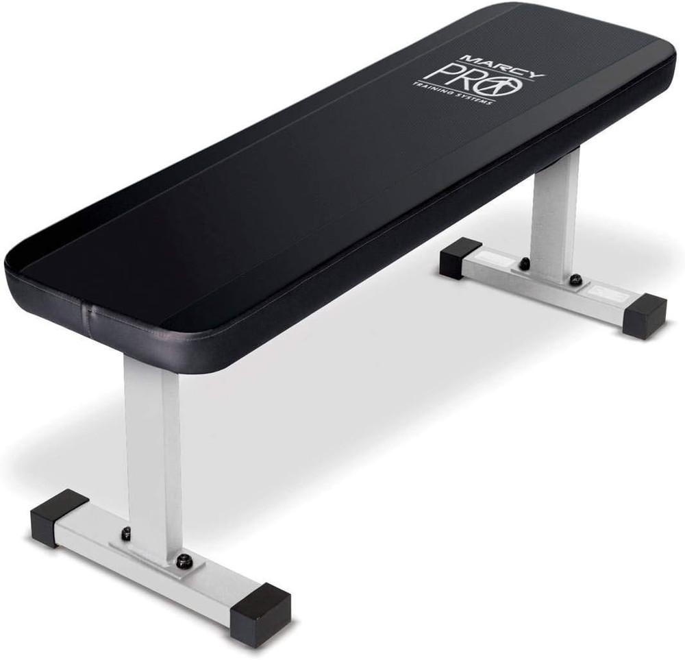 Flat Utility Flat Strength Training Home Gym Lifting Weight Bench, White