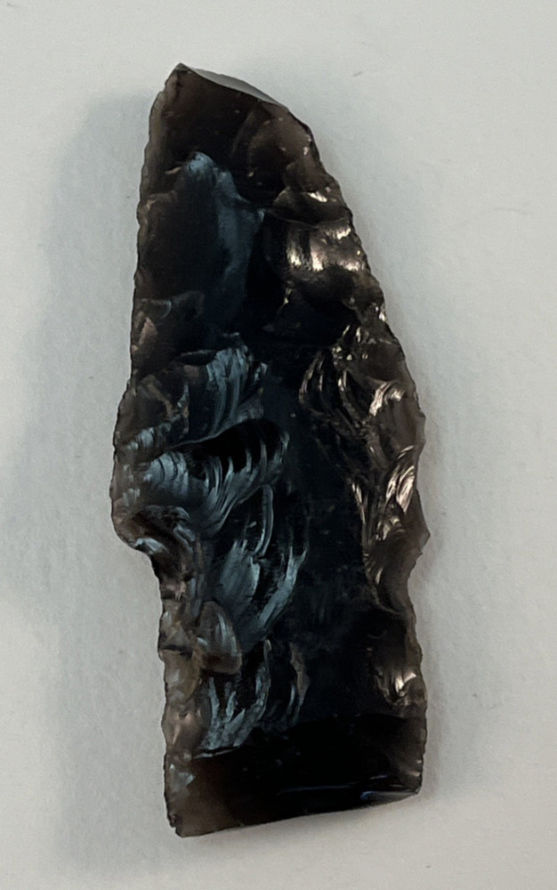 Obsidian Black Arrowhead Spearhead - Age Unknown