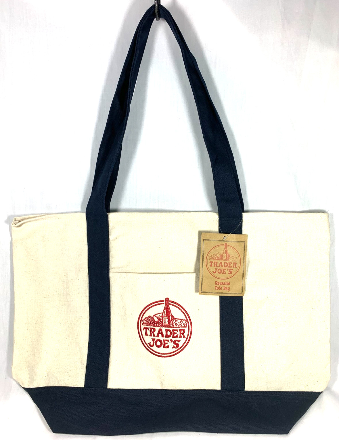 Trader Joe’s Canvas Tote Shopping Bag - LARGE CLASSIC NAVY - NEW with TAGS
