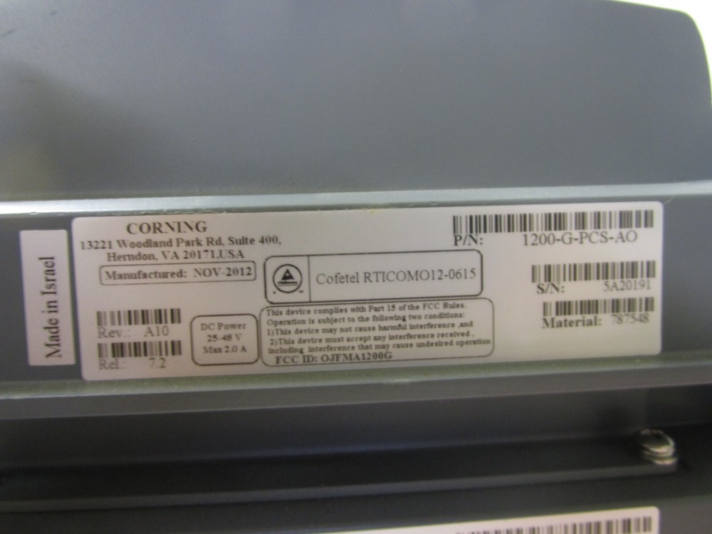 Corning MobileAccess 1000M-IDEN-SMR-G-PCS Unit - OPEN Box Missing Serial Cable