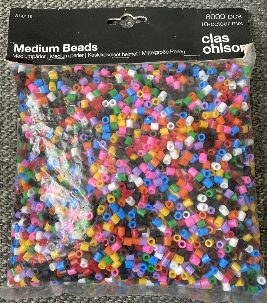 6000 Medium Pegboard Beads for Crafts MIX 10 colors