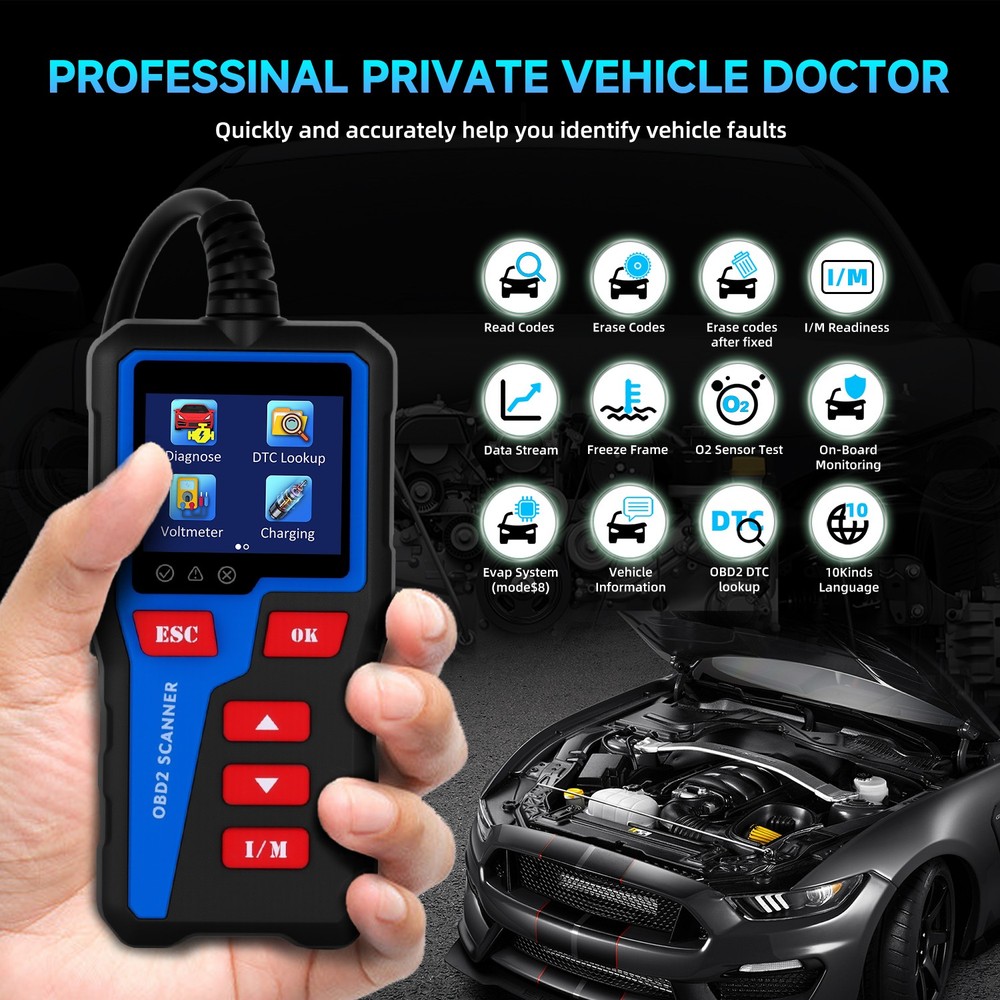 AT300 Classic Enhanced Universal OBD II Scanner Car Engine Fault Code Read US